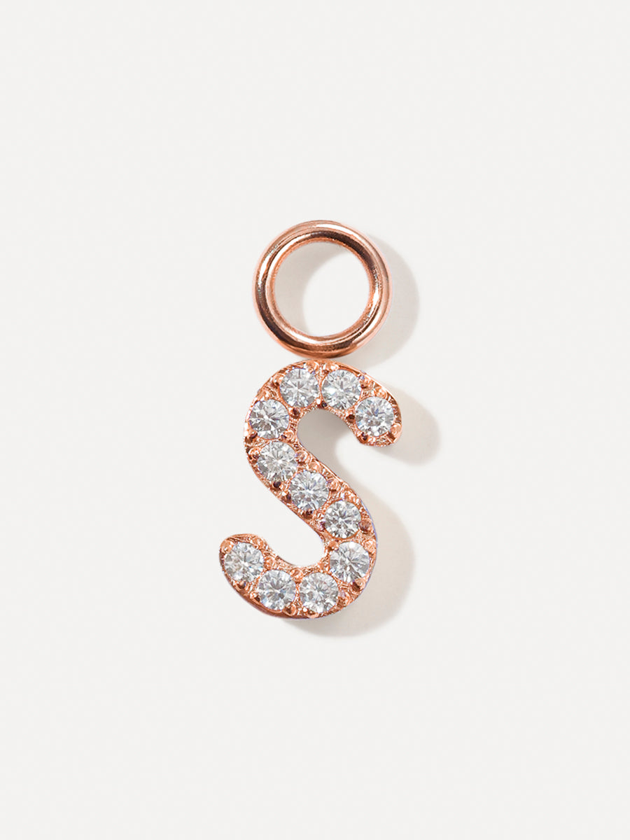 Dazzling Letter Earring Charm - S
