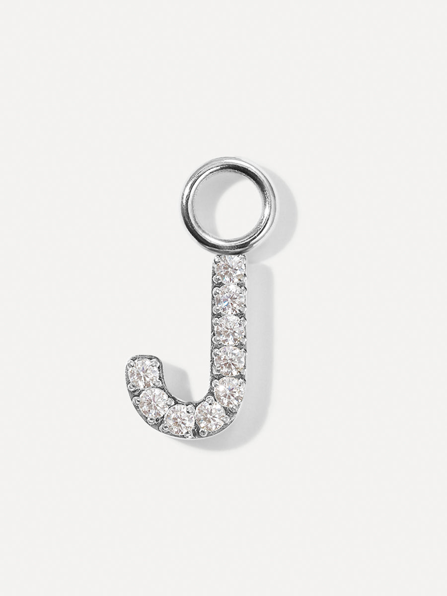 Dazzling Letter Ohrring-Charm - J