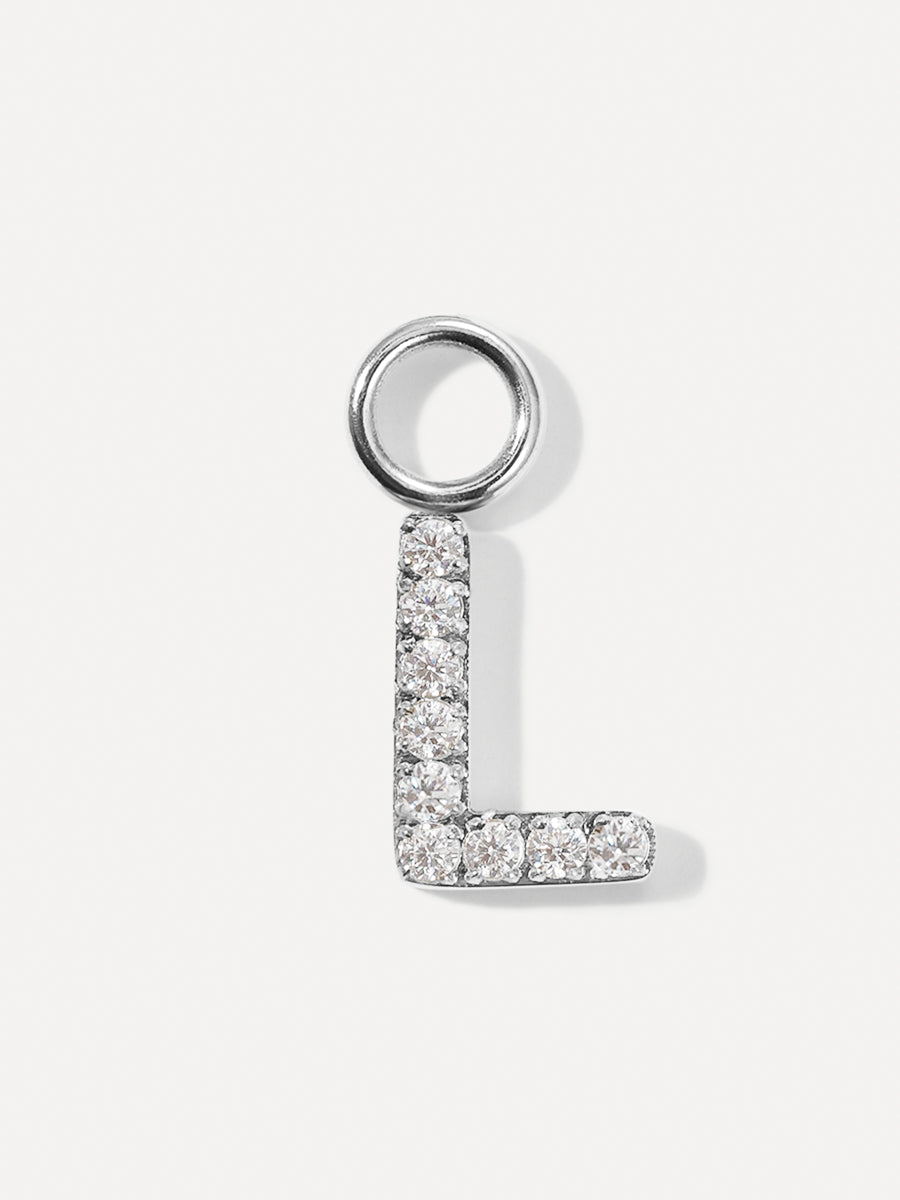 Dazzling Letter Earring Charm - L
