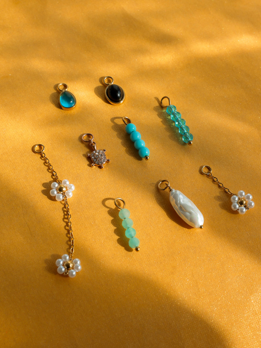 15,3x4,3mm Azure Cascade Ohrring-Charm