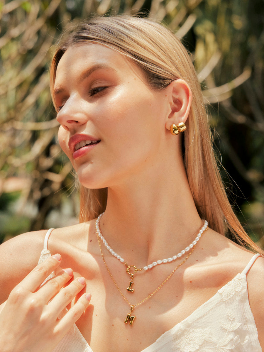 Puffy Letter Chain Charms