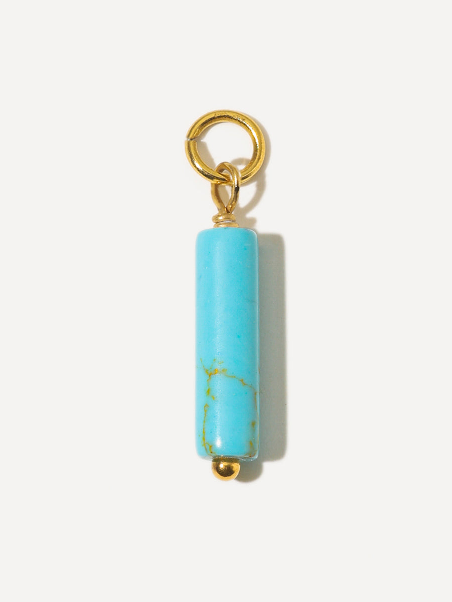 19x4mm Graceful Column Blue Ohrring-Charm