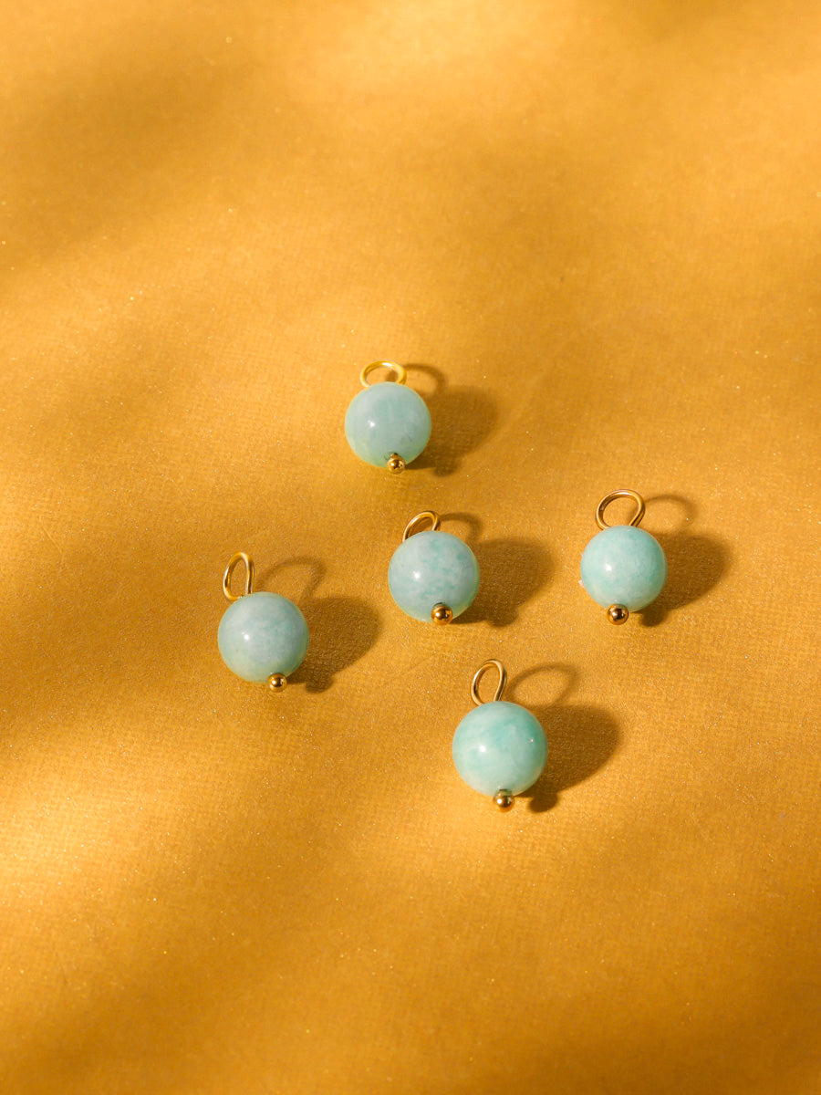 8,7mm Cream Green Ohrring-Charm