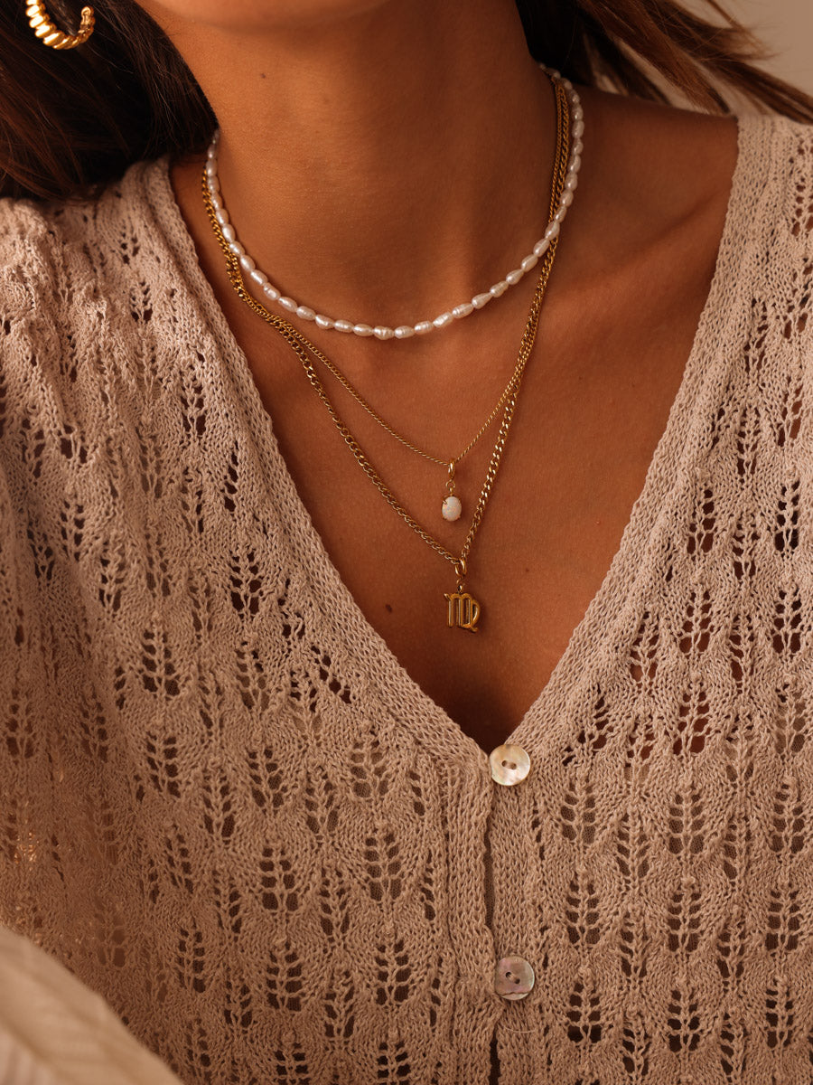 Shining Birth Opal Ketten-Charm