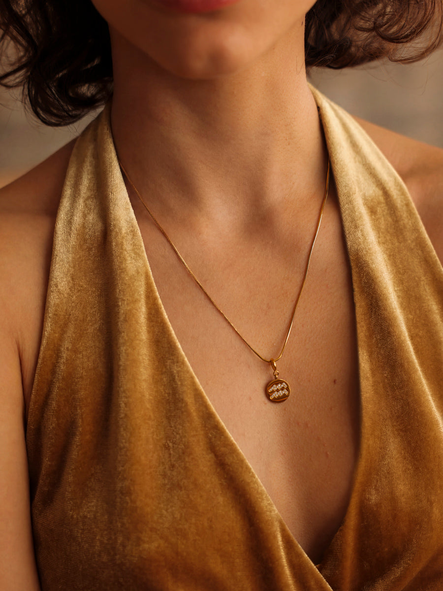 Twinkling Zodiac Ketten-Charm - Aquarius