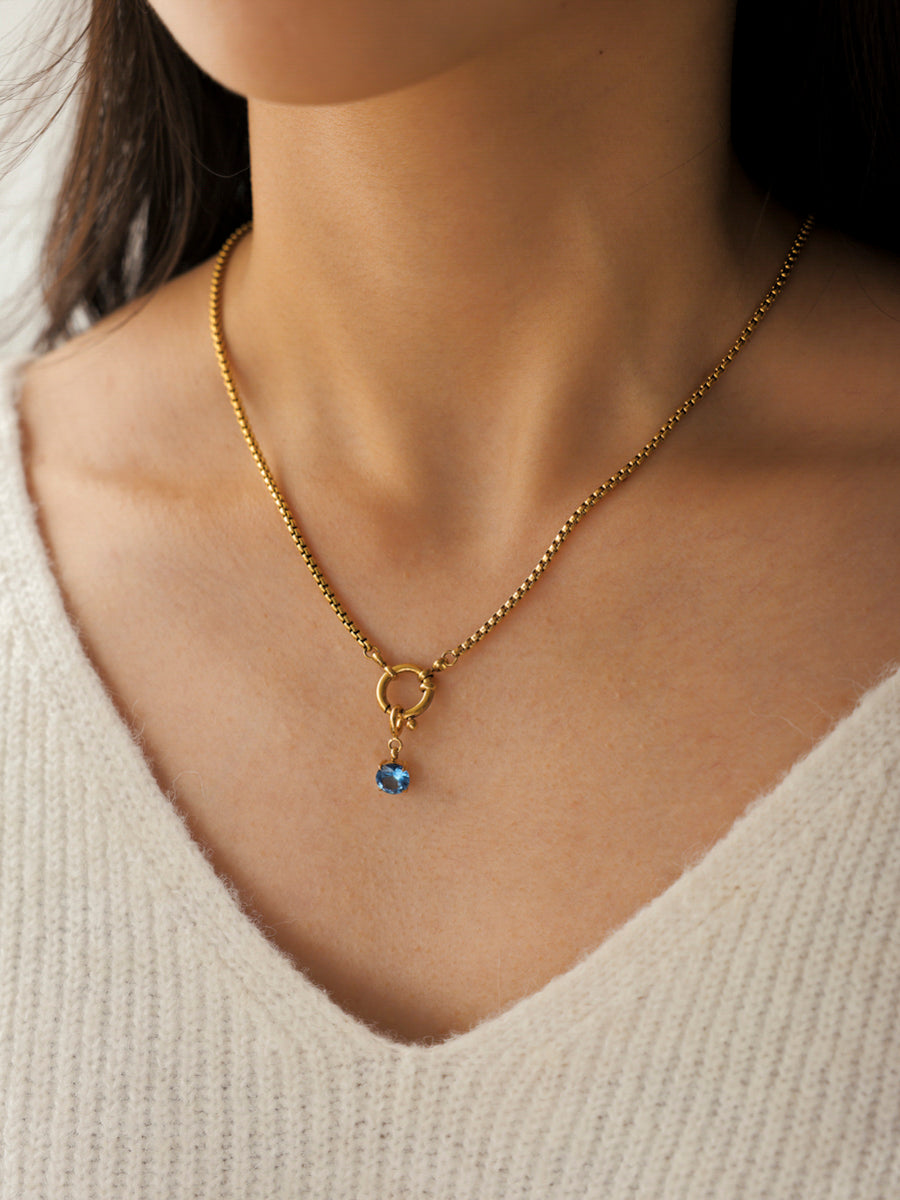 Crystal Delight Dark Blue Ketten-Charm