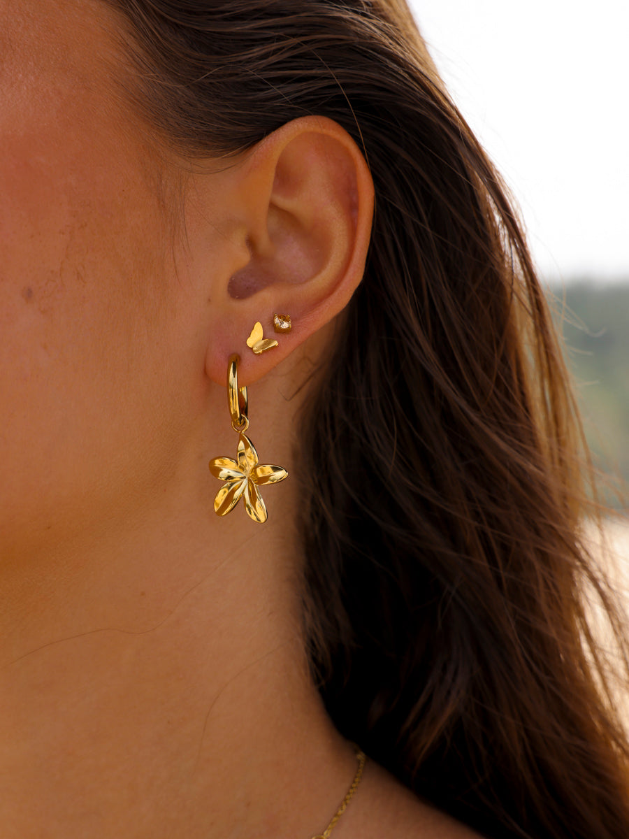 Plumeria Ohrring-Charm