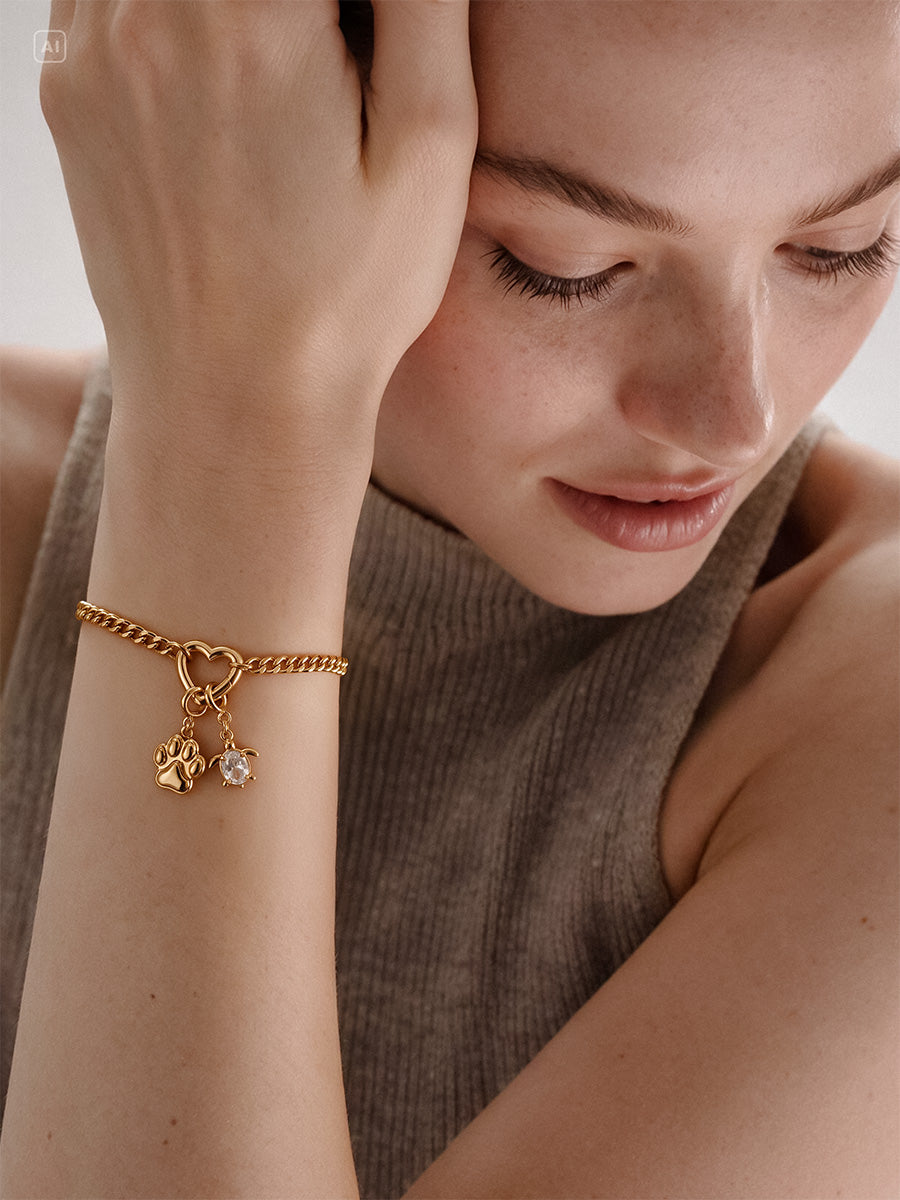 Crush Link Clasp Heart