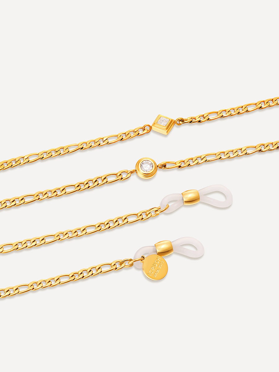 Graceful Retro Sunglasses Chain Gold