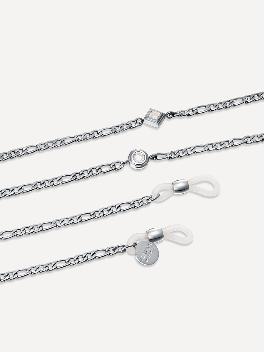 Graceful Retro Sunglasses Chain Silber