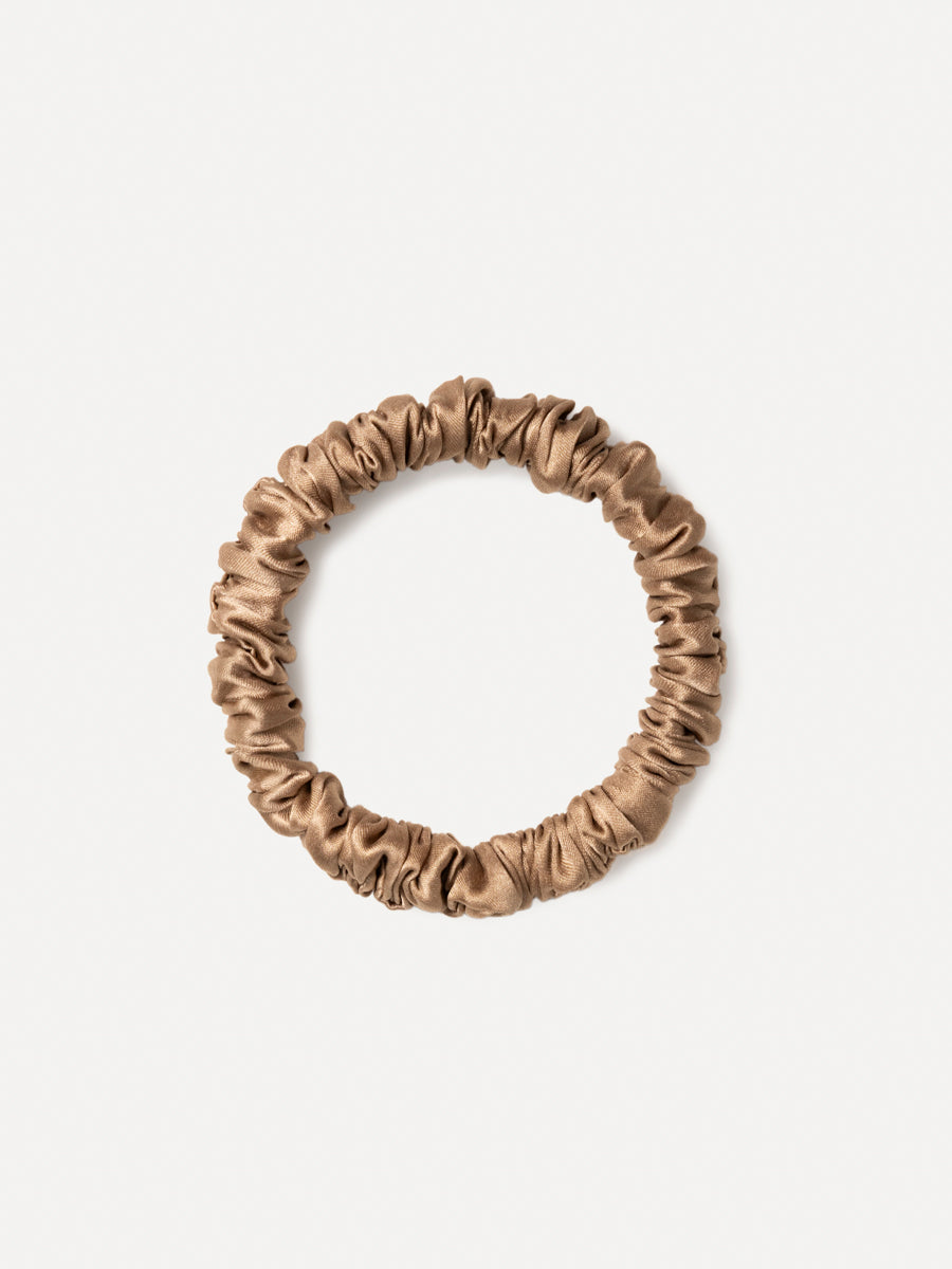Serene Pure Silk Scrunchie Light Brown