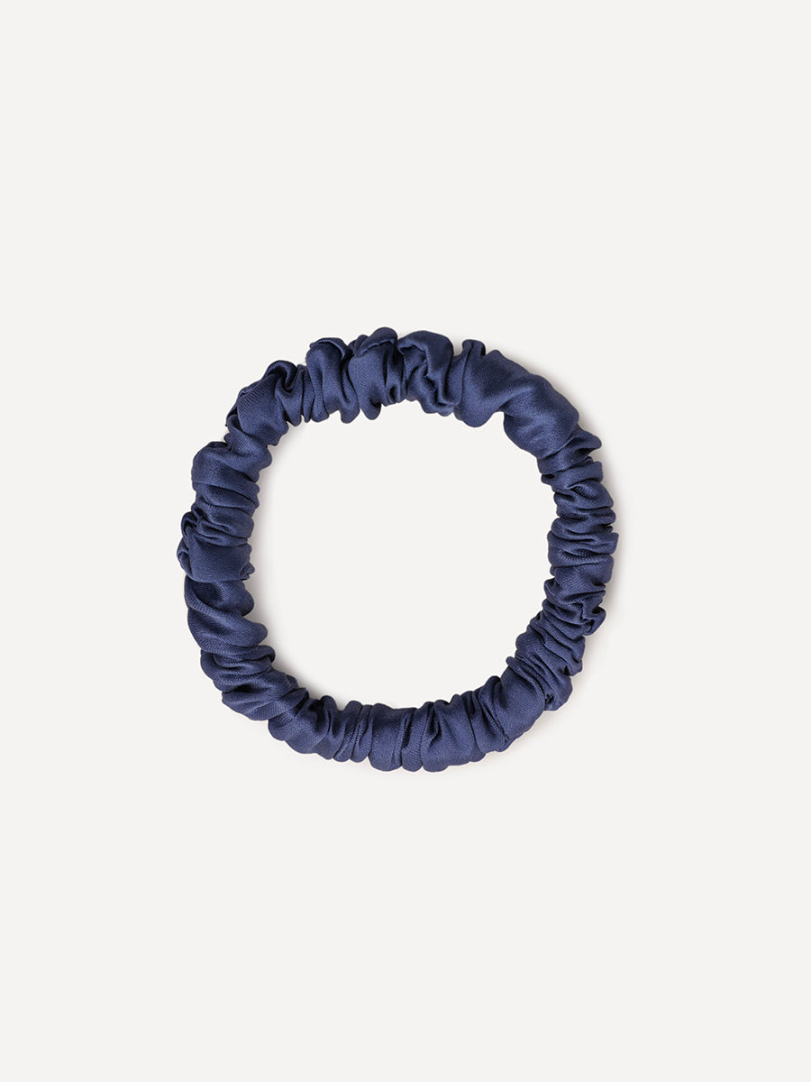 Serene Pure Silk Scrunchie Midnight Blue