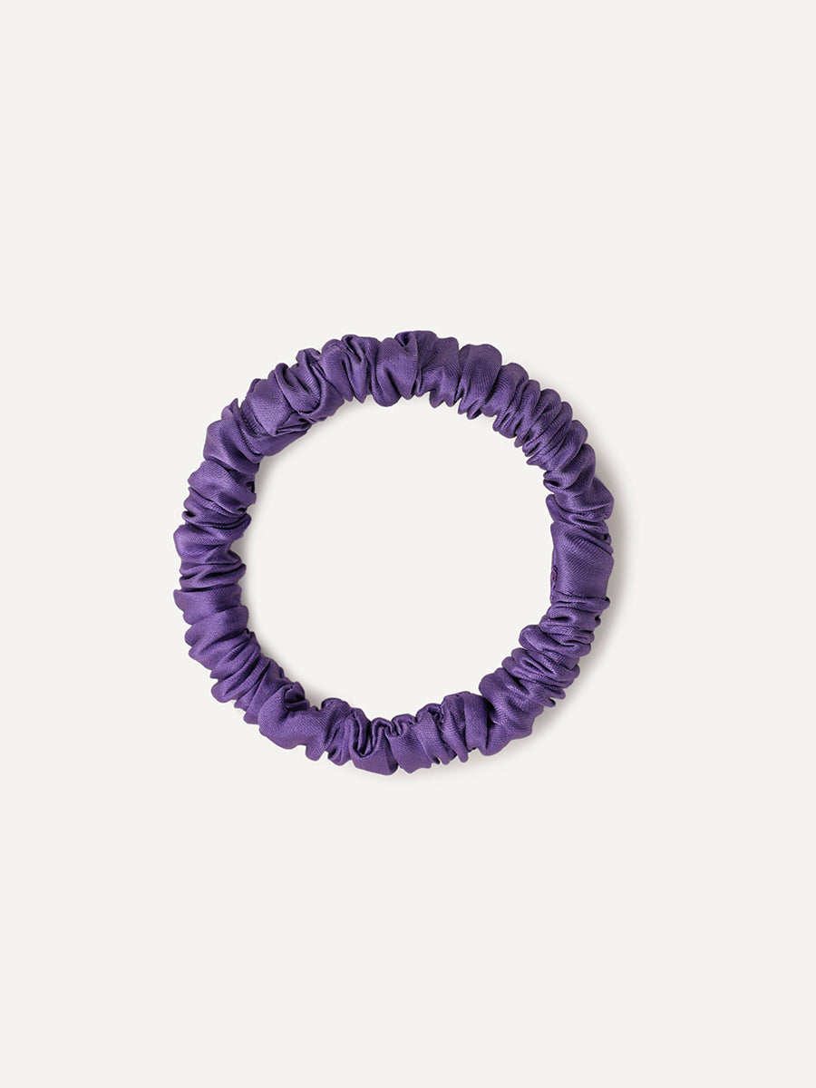 Serene Pure Silk Scrunchie Dark Purple