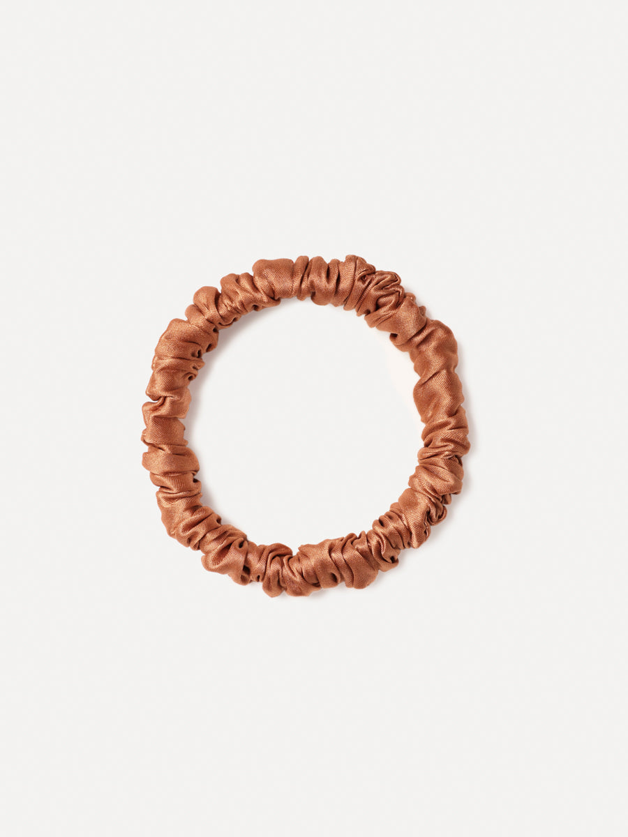 Serene Pure Silk Scrunchie Grayish-orange