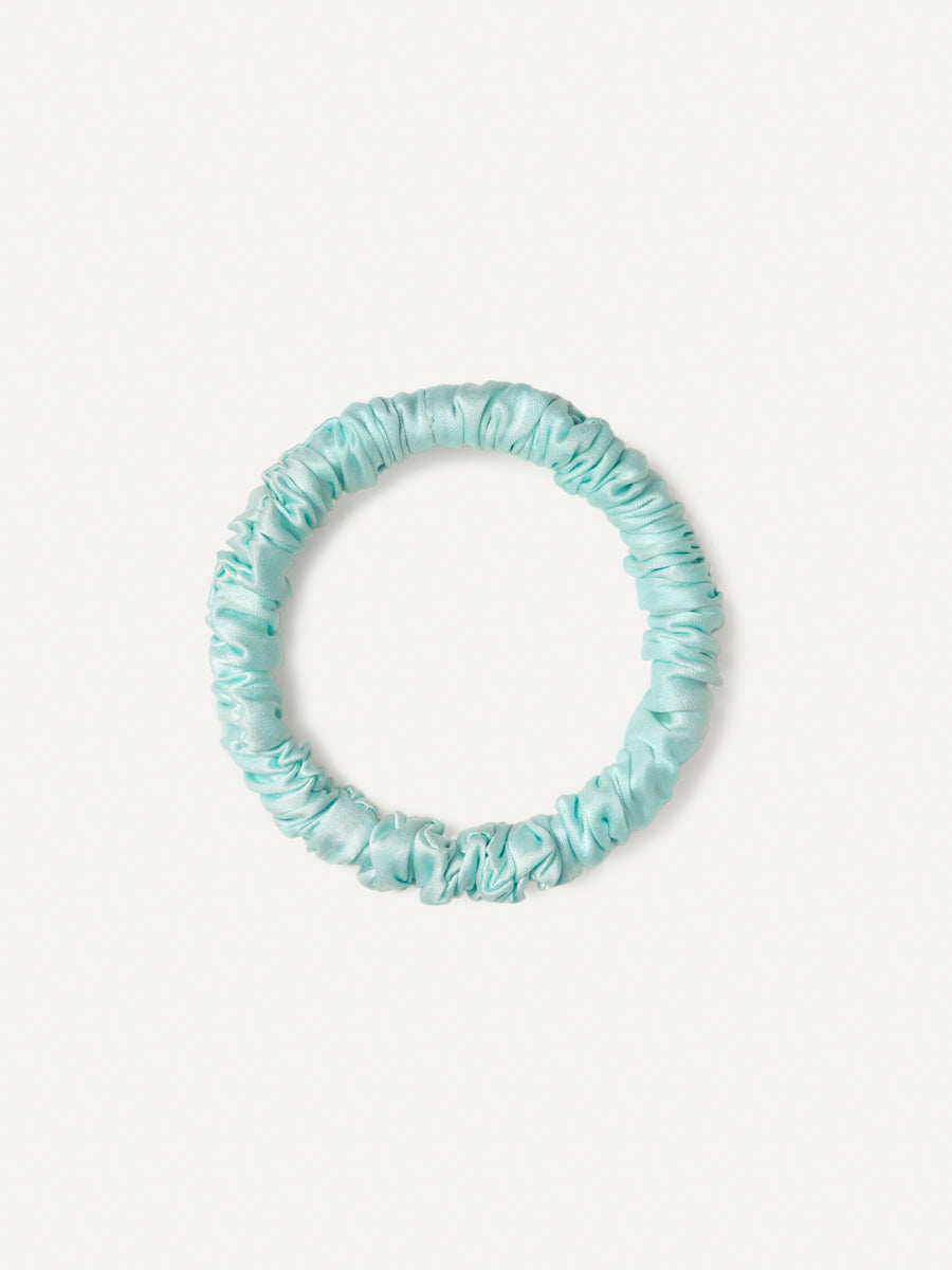 Serene Pure Silk Scrunchie Light Blue
