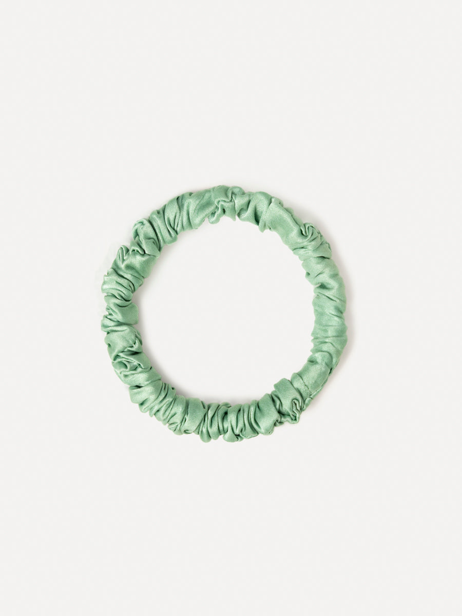 Serene Pure Silk Scrunchie Green