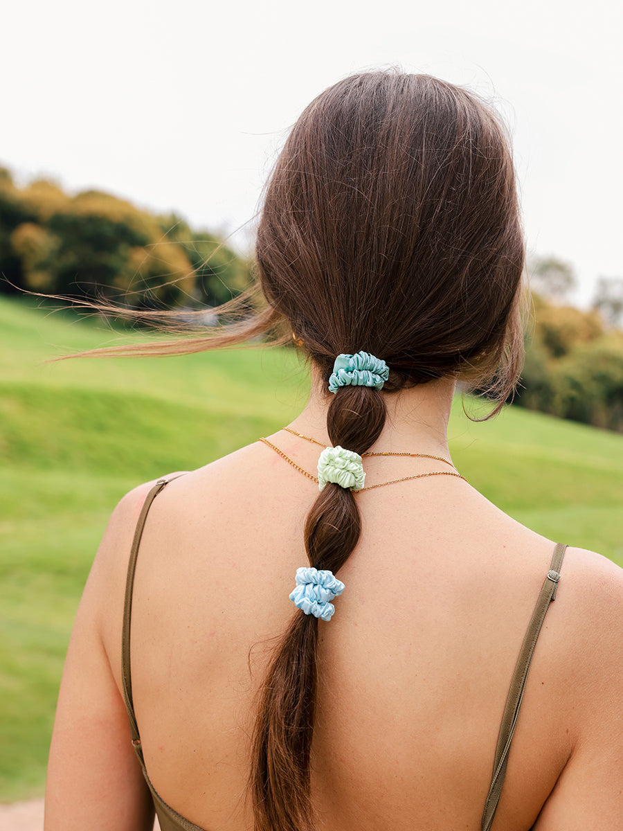 Serene Pure Silk Scrunchie Midnight Blue
