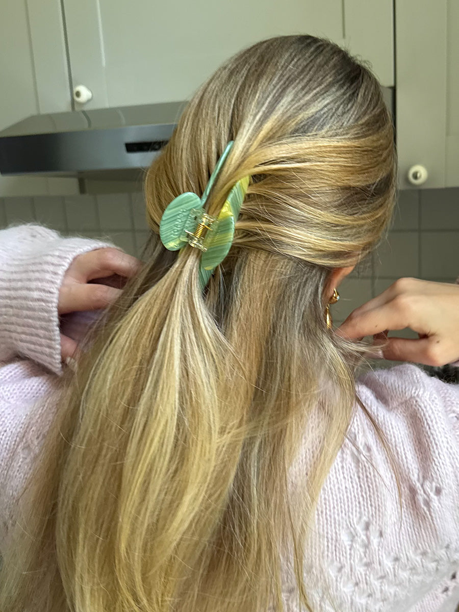 Serenade hair clip Green-striped