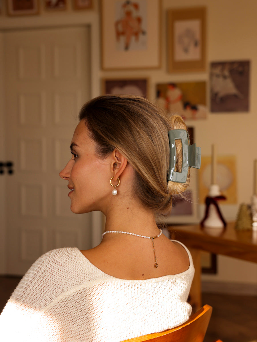 Modern Style Haarklammer Grey-green