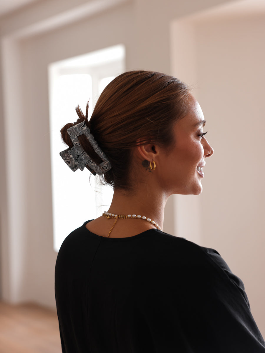 Modern style hair clip zebra print