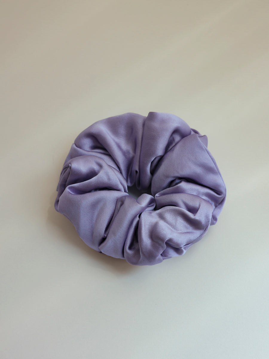 Fluffy Touch Pure Silk Scrunchie Purple