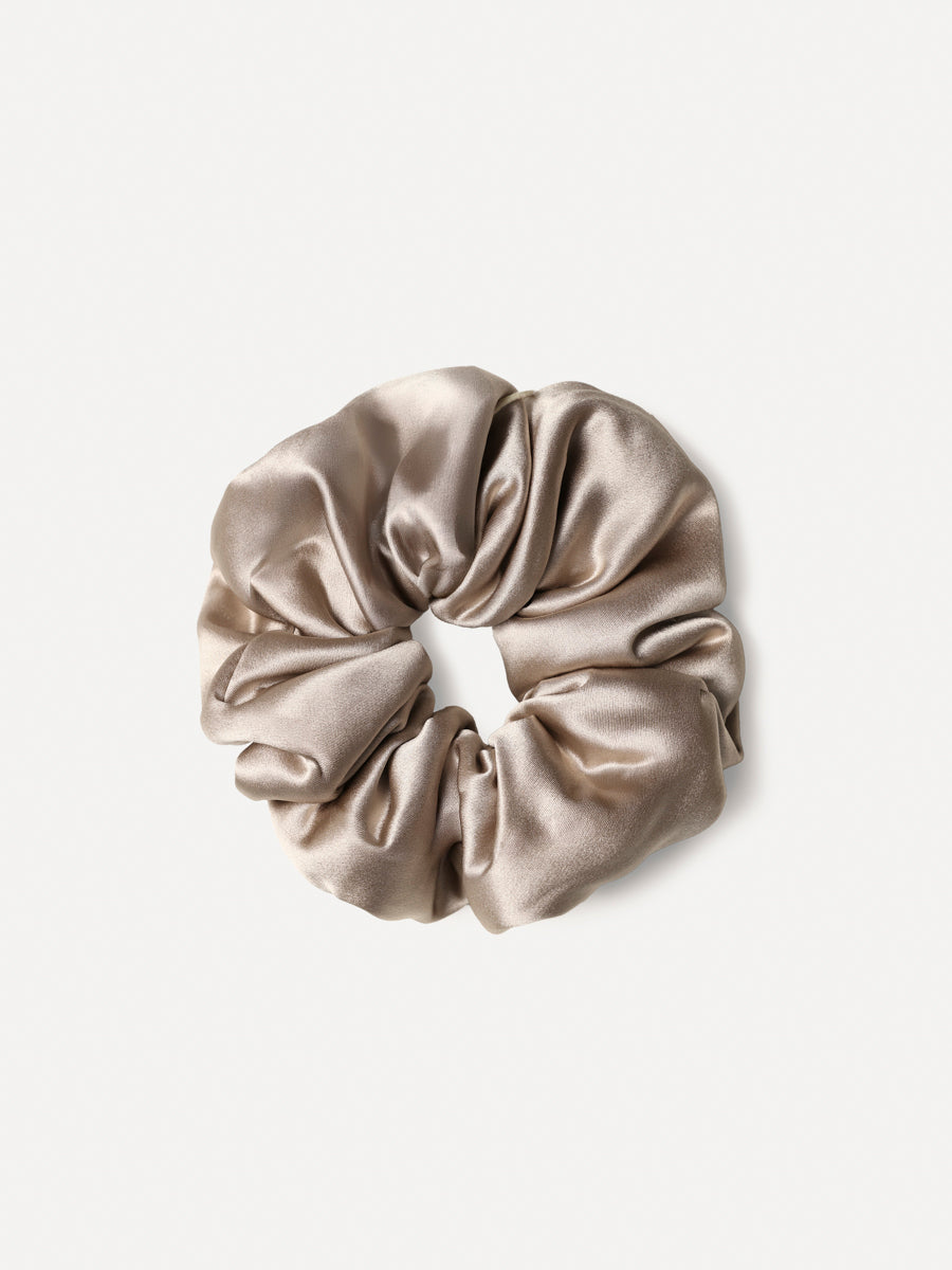 Fluffy Touch Pure Silk Scrunchie Champagne