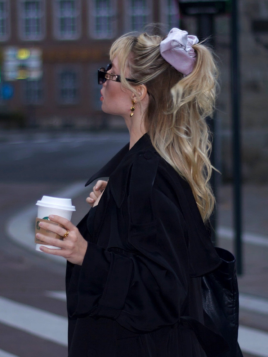 Fluffy Touch Pure Silk Scrunchie Light Purple