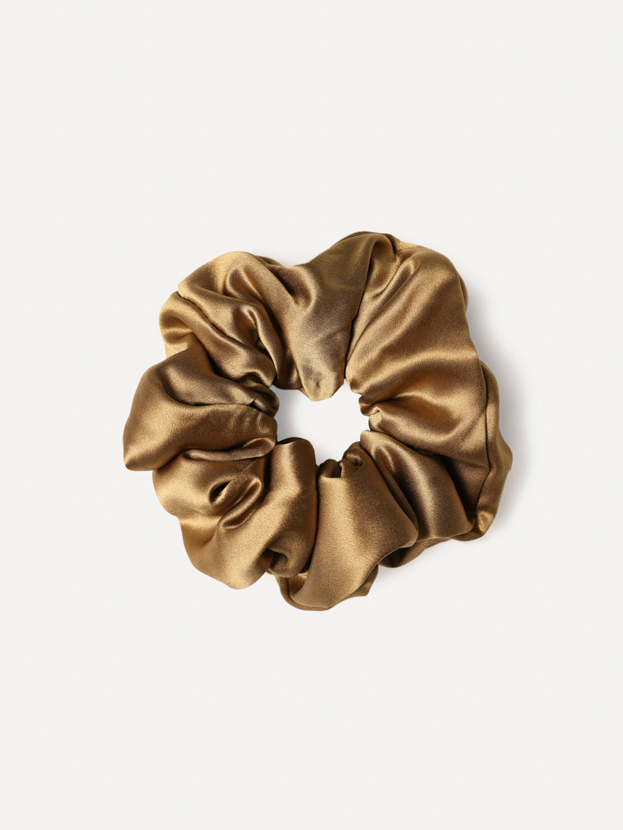 Fluffy Touch Pure Silk Scrunchie Light Brown