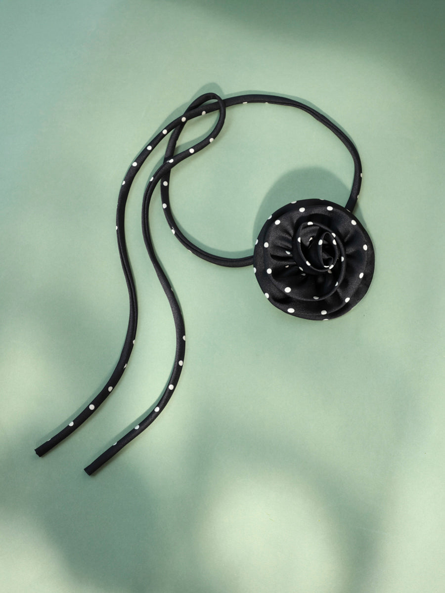Rose Embrace Black Choker