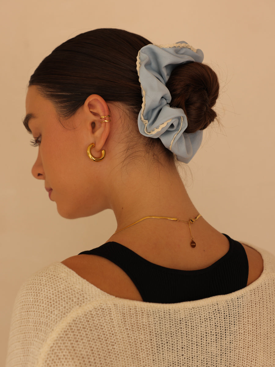 Lace Breeze Blue Scrunchie