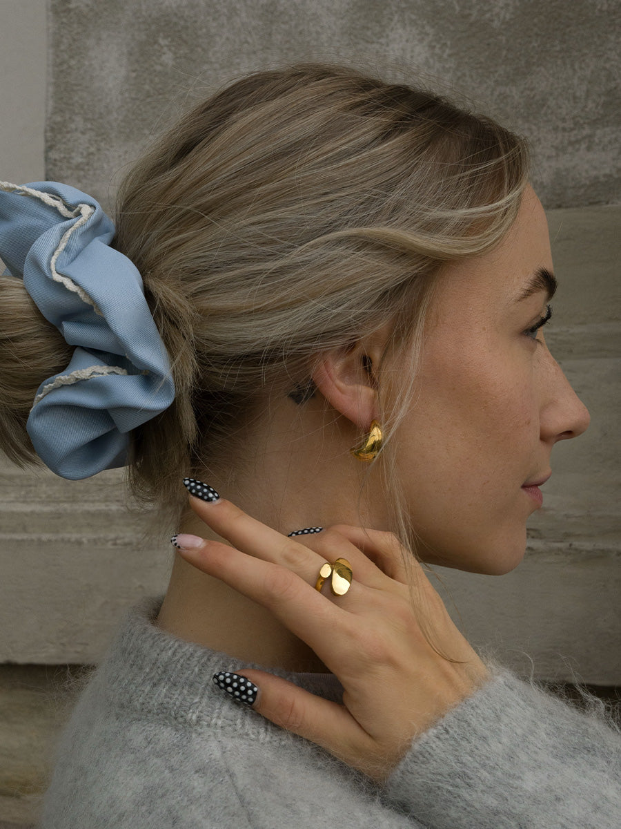 Lace Breeze Blue Scrunchie