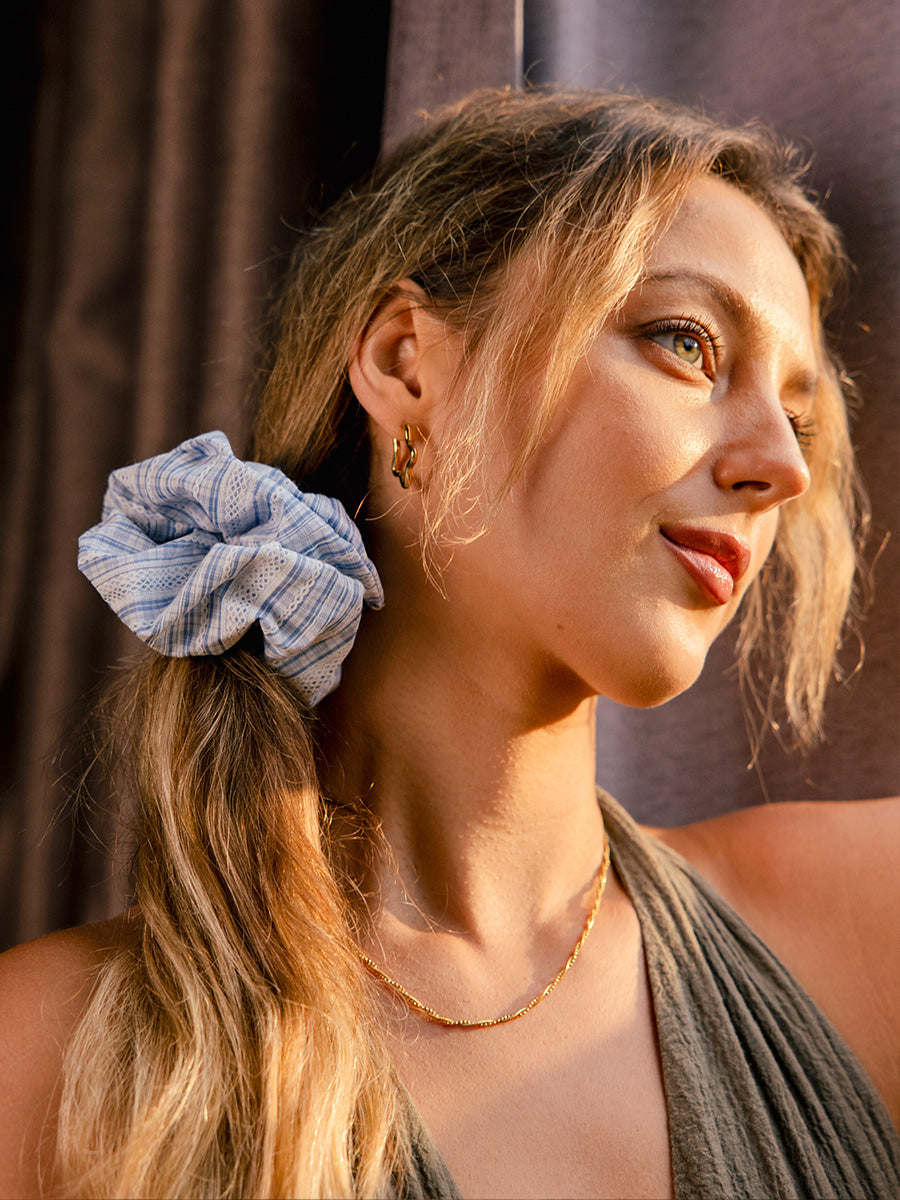 Sweet Lace Blue Scrunchie