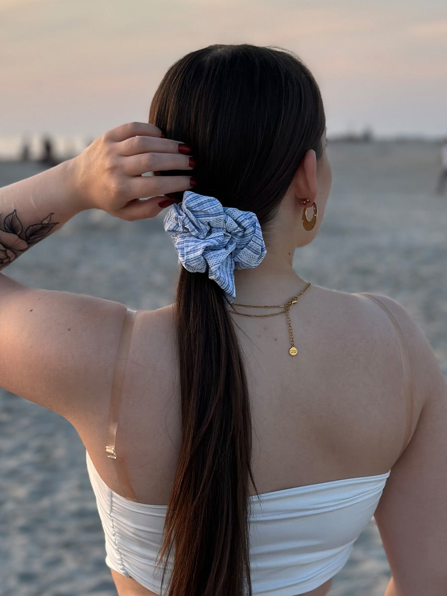Sweet Lace Blue Scrunchie
