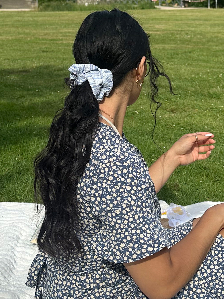 Sweet Lace Blue Scrunchie