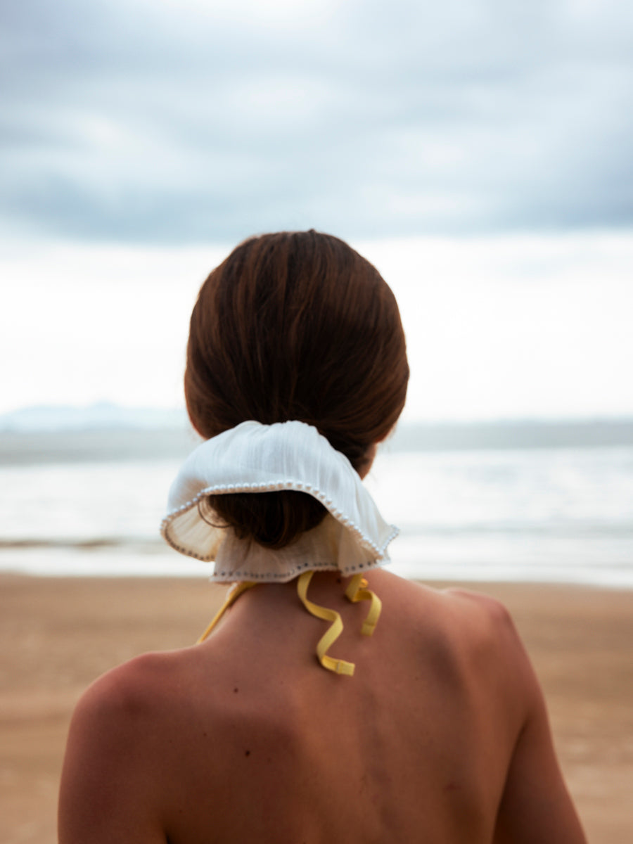 Pearl Grace Black Scrunchie