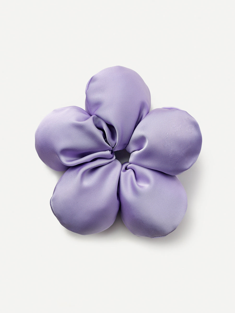 Cream Blossom Purple Scrunchie