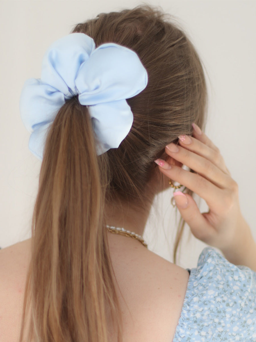 Cream Blossom Blue Scrunchie