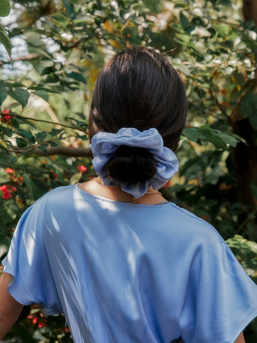 Sparkling Joy Blue Scrunchie