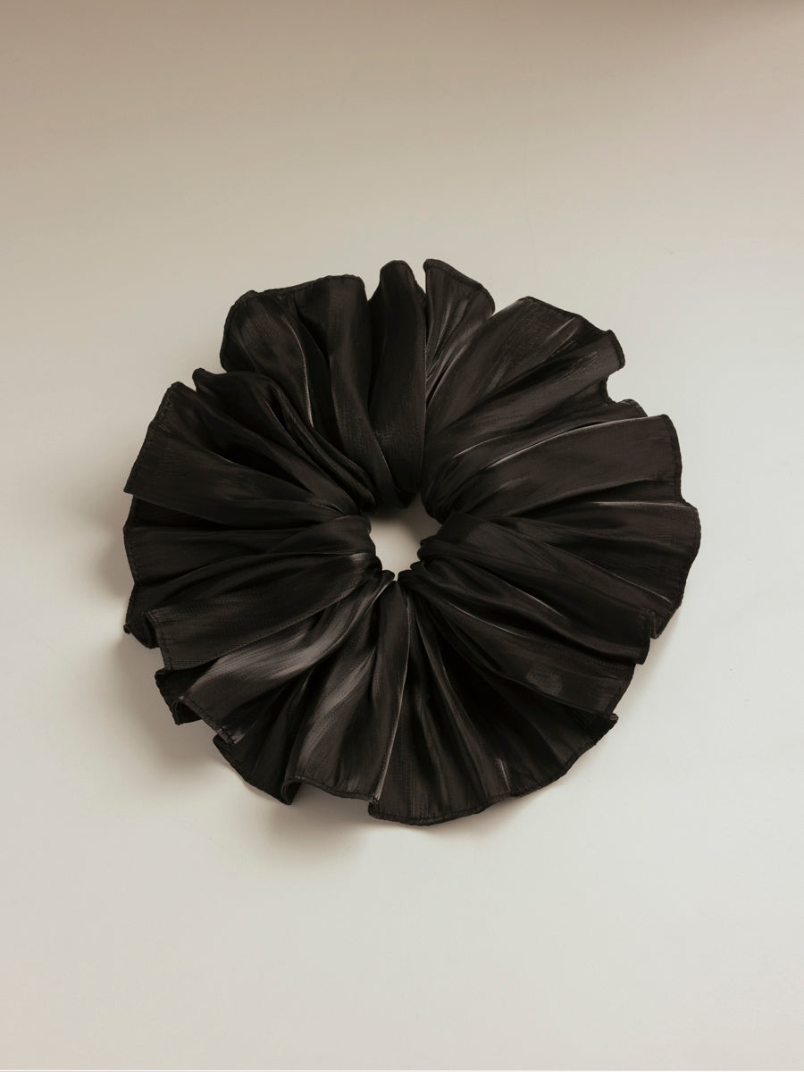 Delicate Wave Black Scrunchie