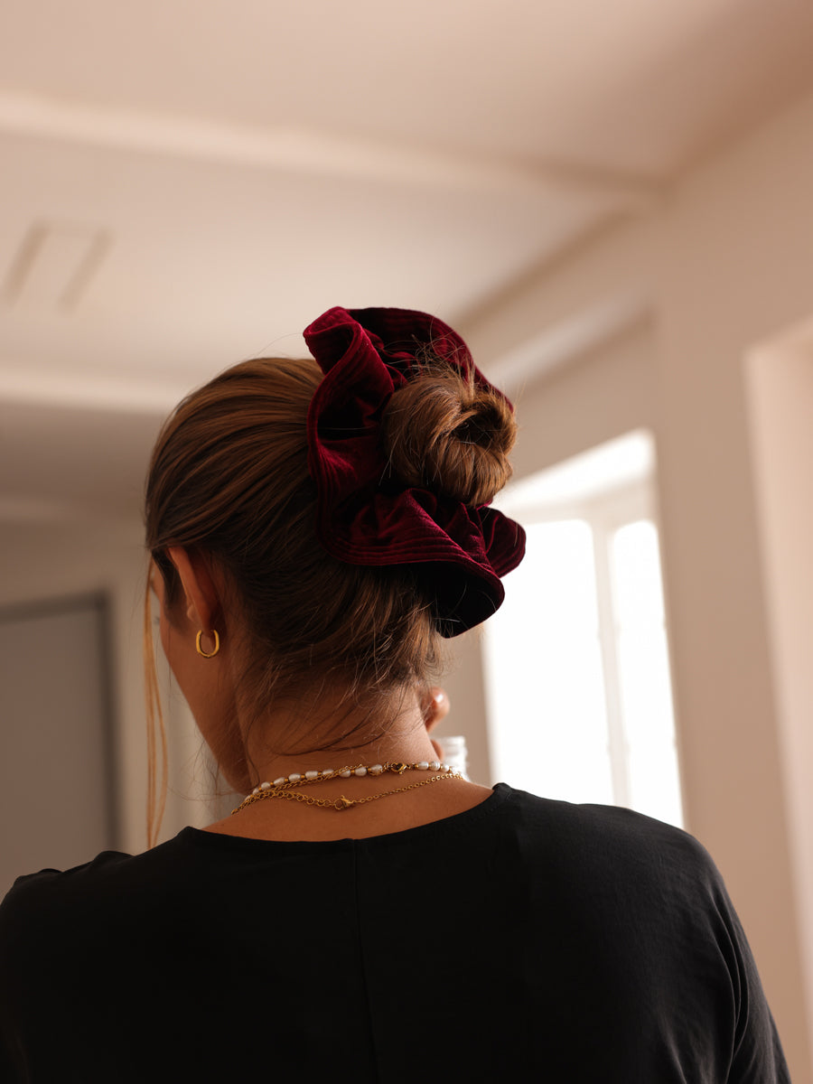Luxe Velvet Red Scrunchie