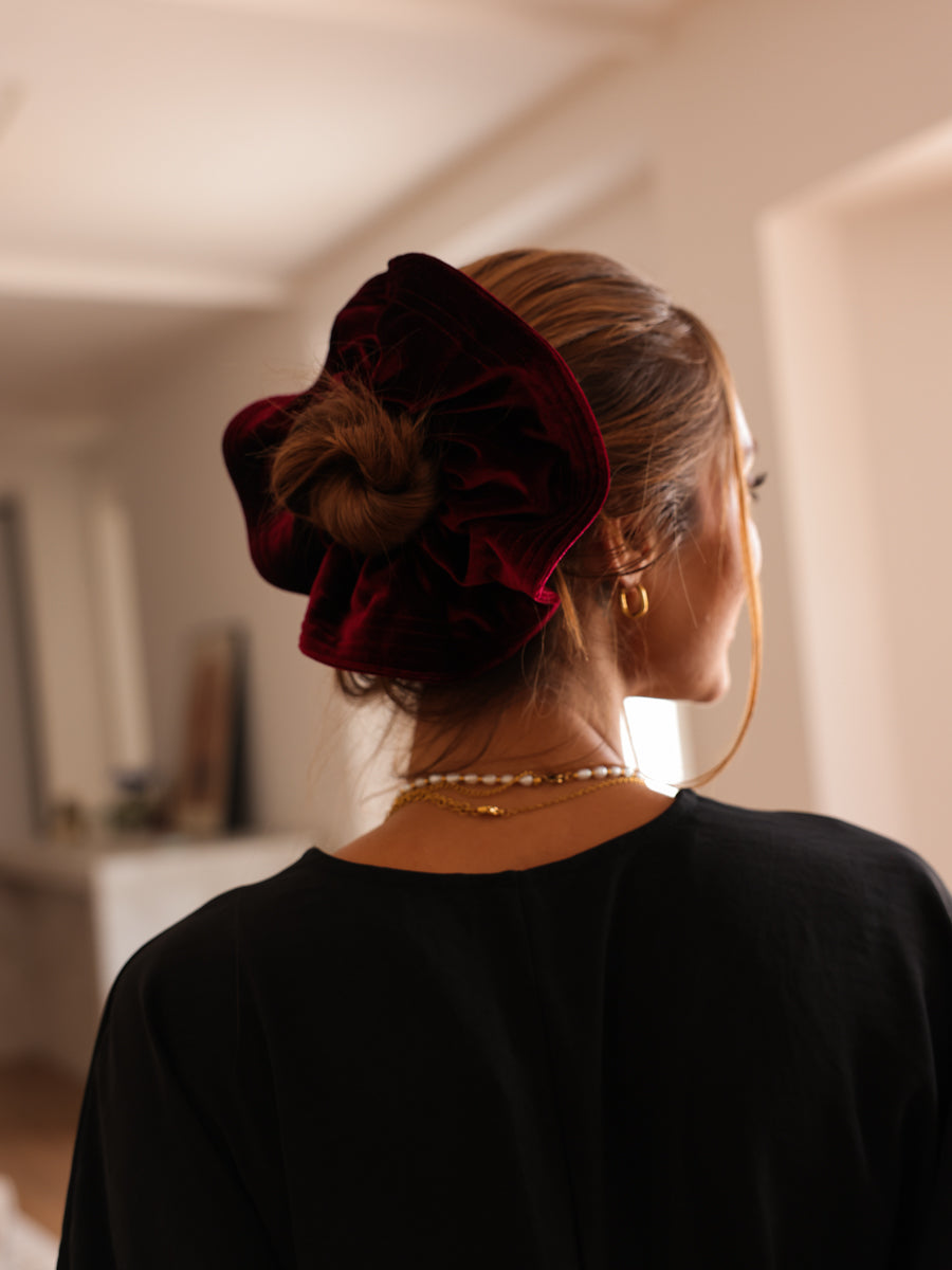 Luxe Velvet Red Scrunchie