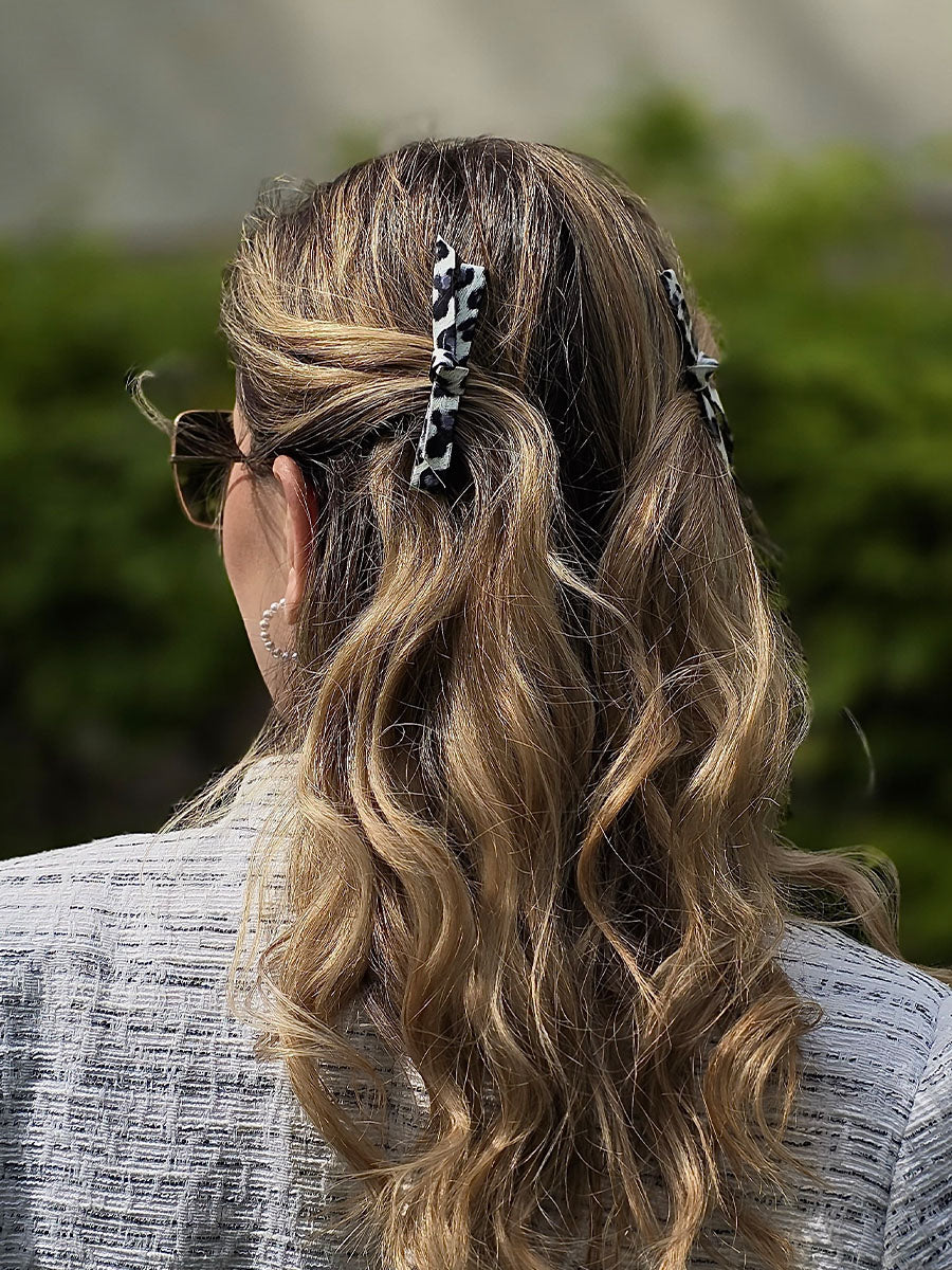 Trendy Charm White Leopard Set Hairpin