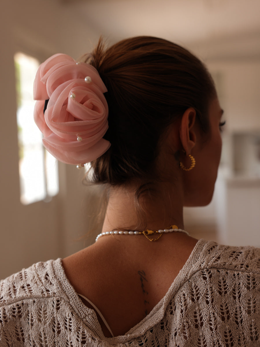Pearl Rose Light Pink Hair Clip