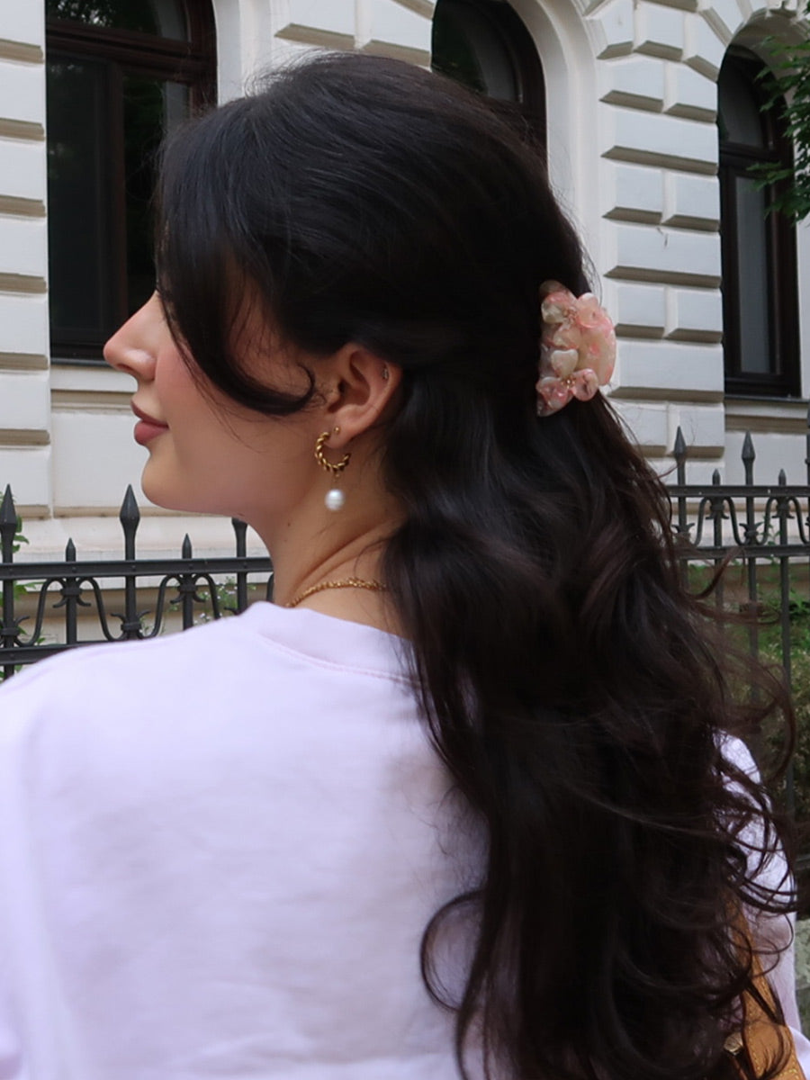 Floral Kiss Pink Hair Clip