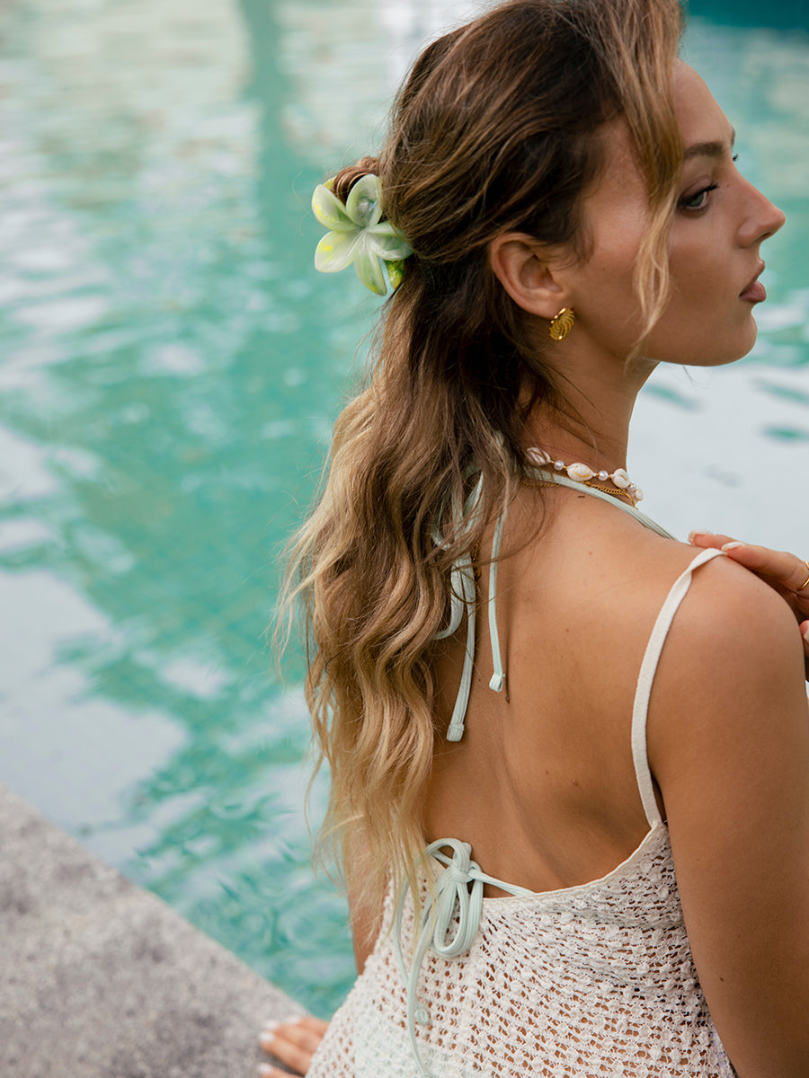 Pastel Petal Light Green Hair Clip