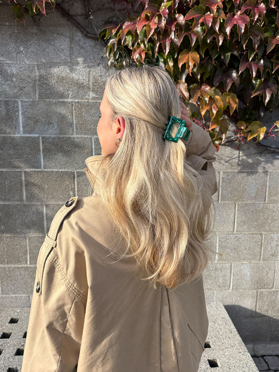 Classic Frame Hair Clip Dark Green
