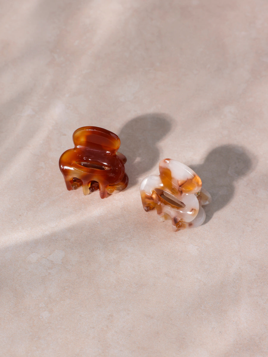 Vibrant Set Mini-Haarklammer Coffee