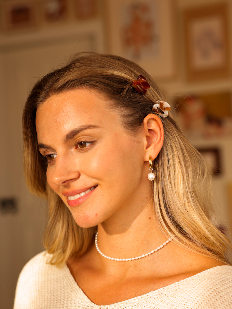 Vibrant Set Mini-Haarklammer Coffee