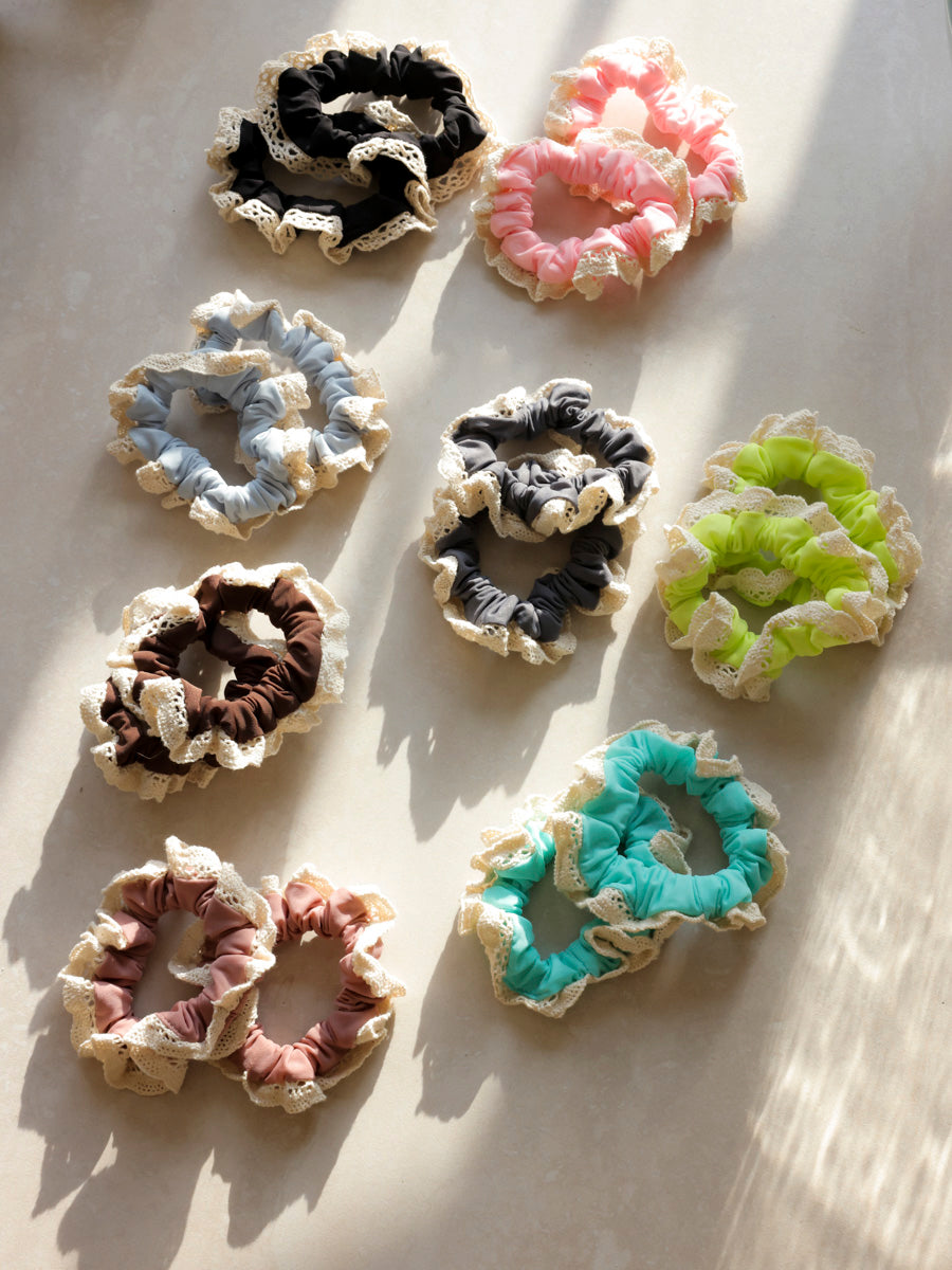 Lace Kiss Set Scrunchie Light Blue