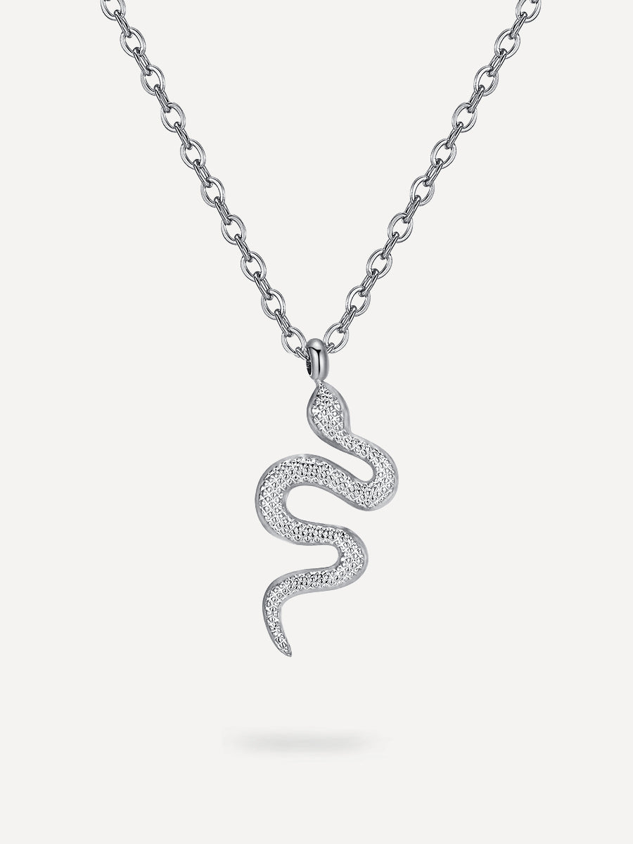 Snake Pendant Kette Silber
